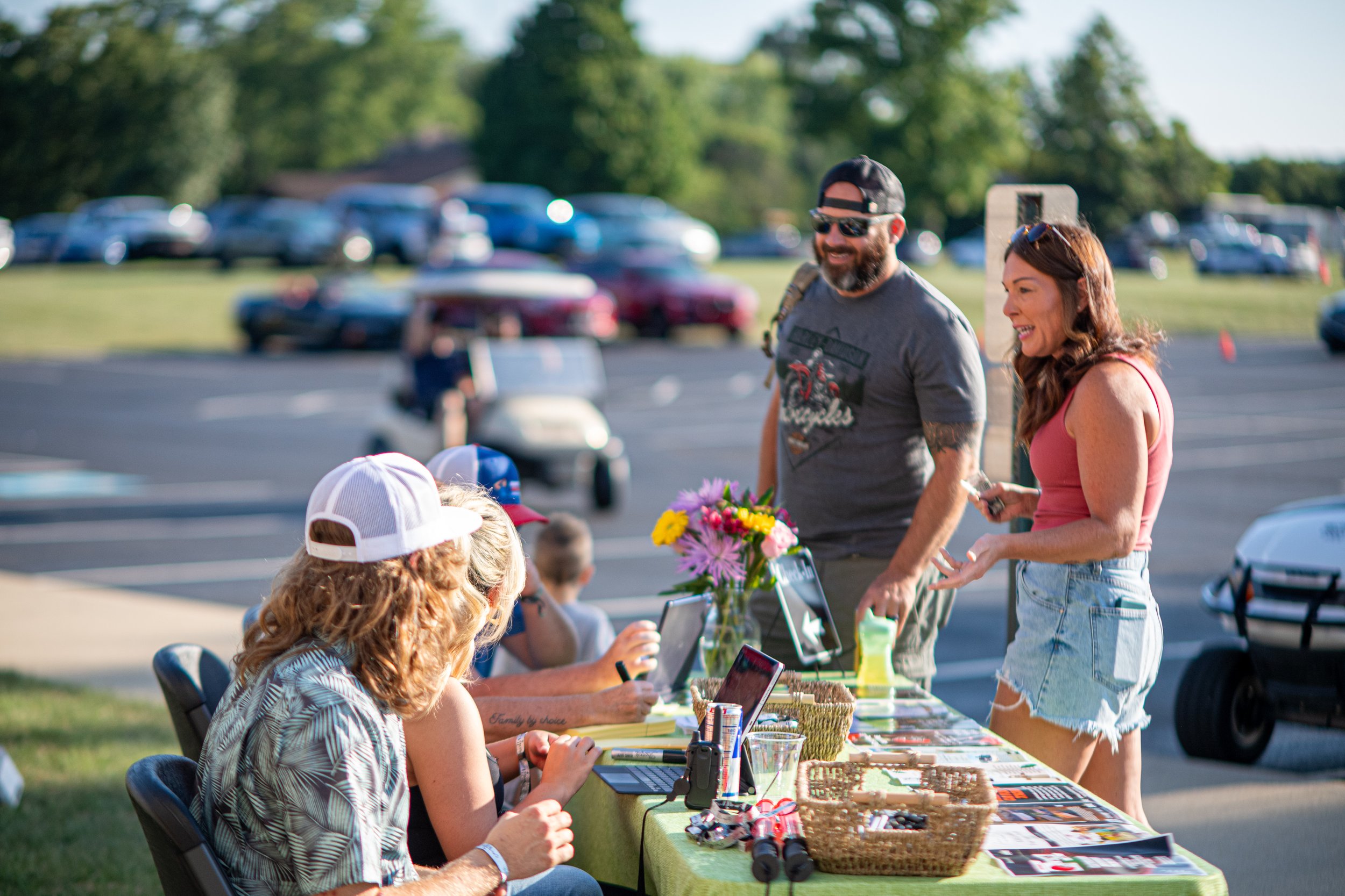 Guests enjoying Sparks of Giving outdoors